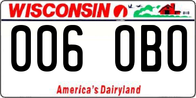 WI license plate 006OBO