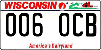 WI license plate 006OCB