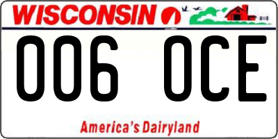 WI license plate 006OCE