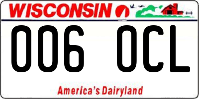 WI license plate 006OCL