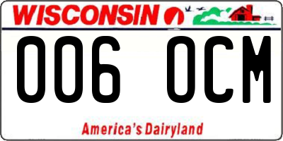 WI license plate 006OCM