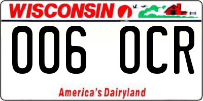 WI license plate 006OCR