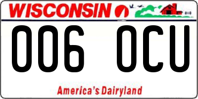 WI license plate 006OCU