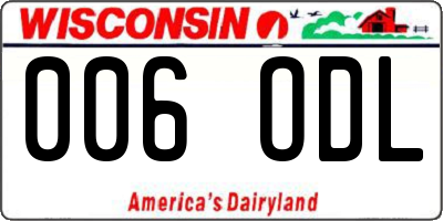 WI license plate 006ODL