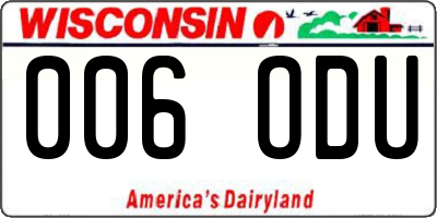 WI license plate 006ODU