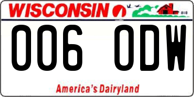 WI license plate 006ODW
