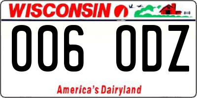 WI license plate 006ODZ