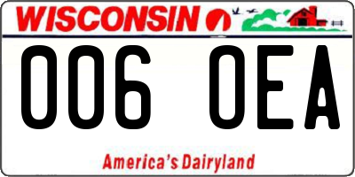 WI license plate 006OEA