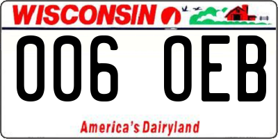 WI license plate 006OEB