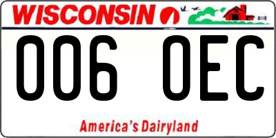 WI license plate 006OEC