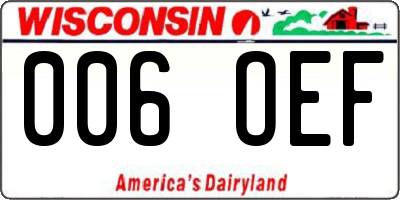WI license plate 006OEF
