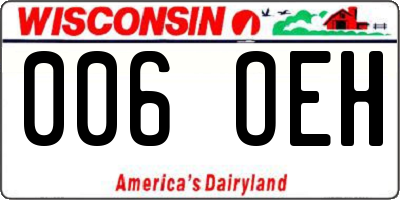 WI license plate 006OEH