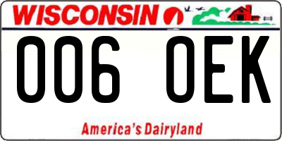 WI license plate 006OEK