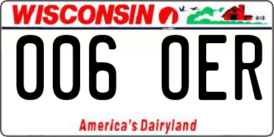 WI license plate 006OER