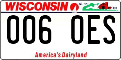 WI license plate 006OES