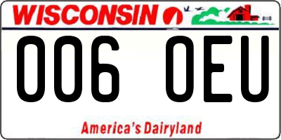 WI license plate 006OEU