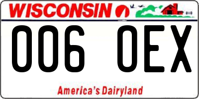 WI license plate 006OEX