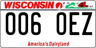 WI license plate 006OEZ