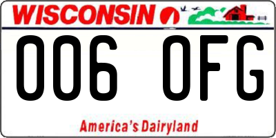 WI license plate 006OFG