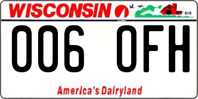 WI license plate 006OFH