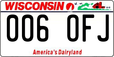 WI license plate 006OFJ