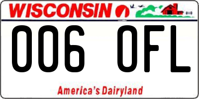 WI license plate 006OFL