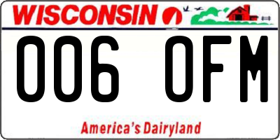 WI license plate 006OFM
