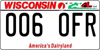 WI license plate 006OFR