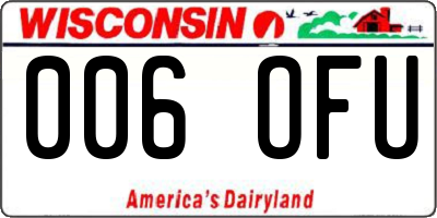 WI license plate 006OFU