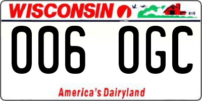 WI license plate 006OGC