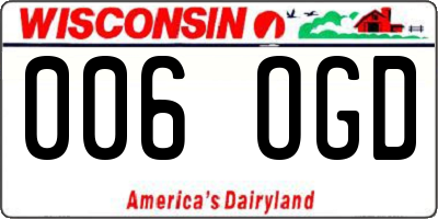 WI license plate 006OGD