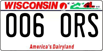 WI license plate 006ORS