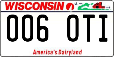 WI license plate 006OTI