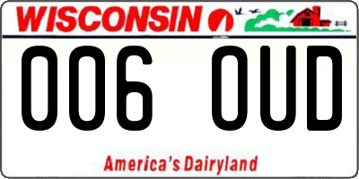 WI license plate 006OUD