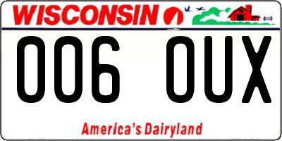 WI license plate 006OUX