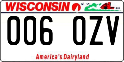 WI license plate 006OZV