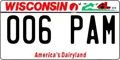 WI license plate 006PAM