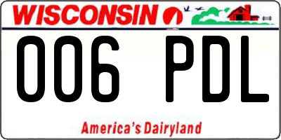 WI license plate 006PDL