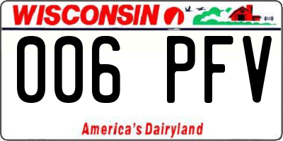 WI license plate 006PFV