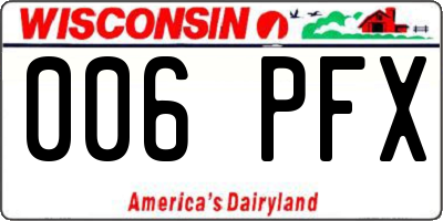 WI license plate 006PFX