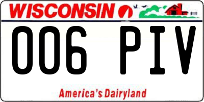WI license plate 006PIV