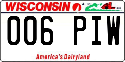 WI license plate 006PIW