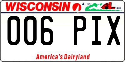 WI license plate 006PIX