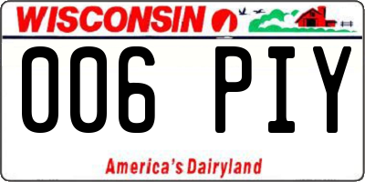 WI license plate 006PIY