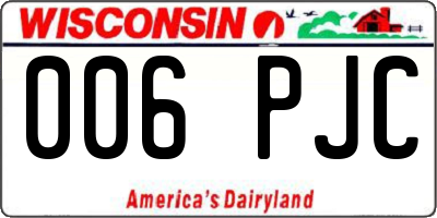 WI license plate 006PJC
