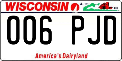 WI license plate 006PJD