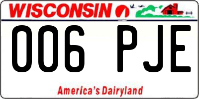 WI license plate 006PJE