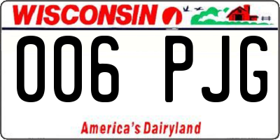 WI license plate 006PJG