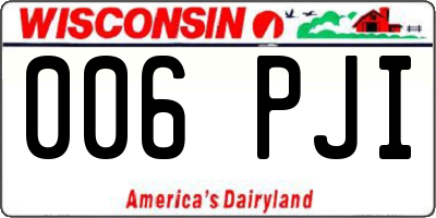 WI license plate 006PJI