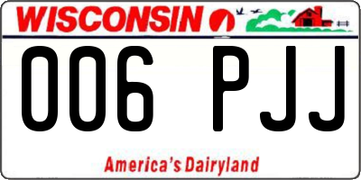 WI license plate 006PJJ